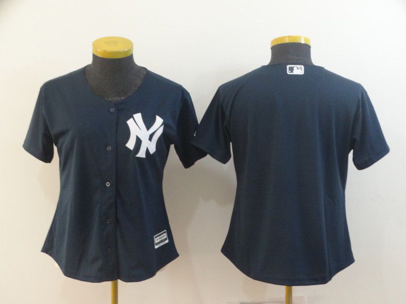 Women New York Yankees Blank Blue MLB Jerseys